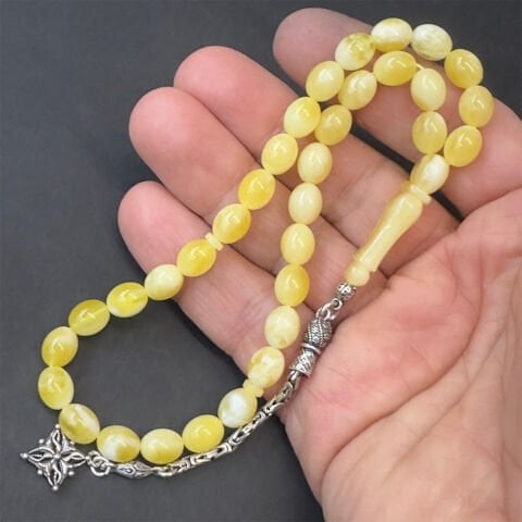 N.N Kaliningrad Damla Kehribar Tespih 7*9 (mm)-1