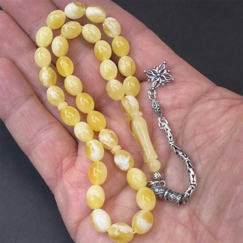 N.N Kaliningrad Damla Kehribar Tespih 7*9 (mm)-1