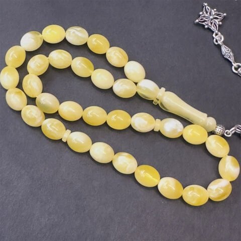 N.N Kaliningrad Damla Kehribar Tespih 7*9 (mm)-1