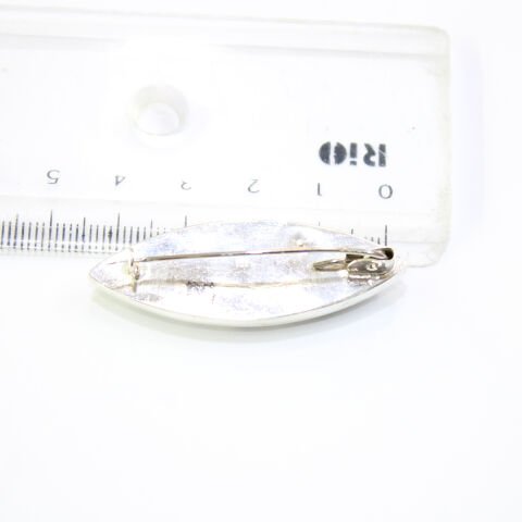 El Yapımı Gül Motifli Oltu Taşı Broş Mekik