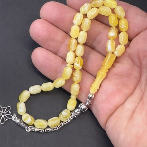 N.N Kaliningrad Damla Kehribar Tespih 6*9,5 (mm)-1