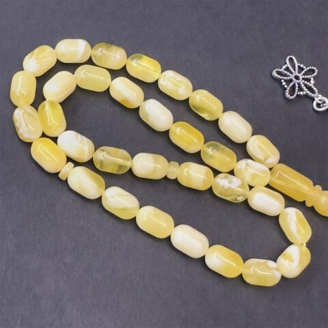 N.N Kaliningrad Damla Kehribar Tespih 6*9,5 (mm)-1