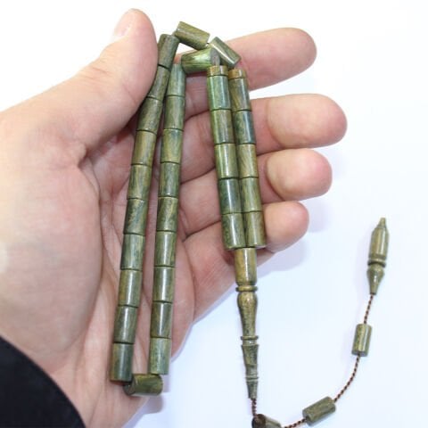 Yerli Atölye İşçiliği Yeşil Pelesenk Tespih 6,5*10,5 (mm)