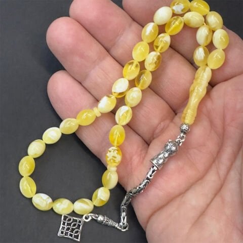 N.N Kaliningrad Damla Kehribar Tespih 6,5*8,5 (mm)-1