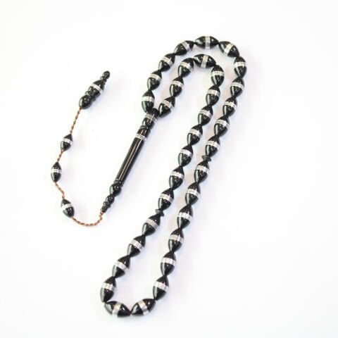 Prinç İşlemeli Siyah Kuka Tespih 6,5*11,5 (mm)