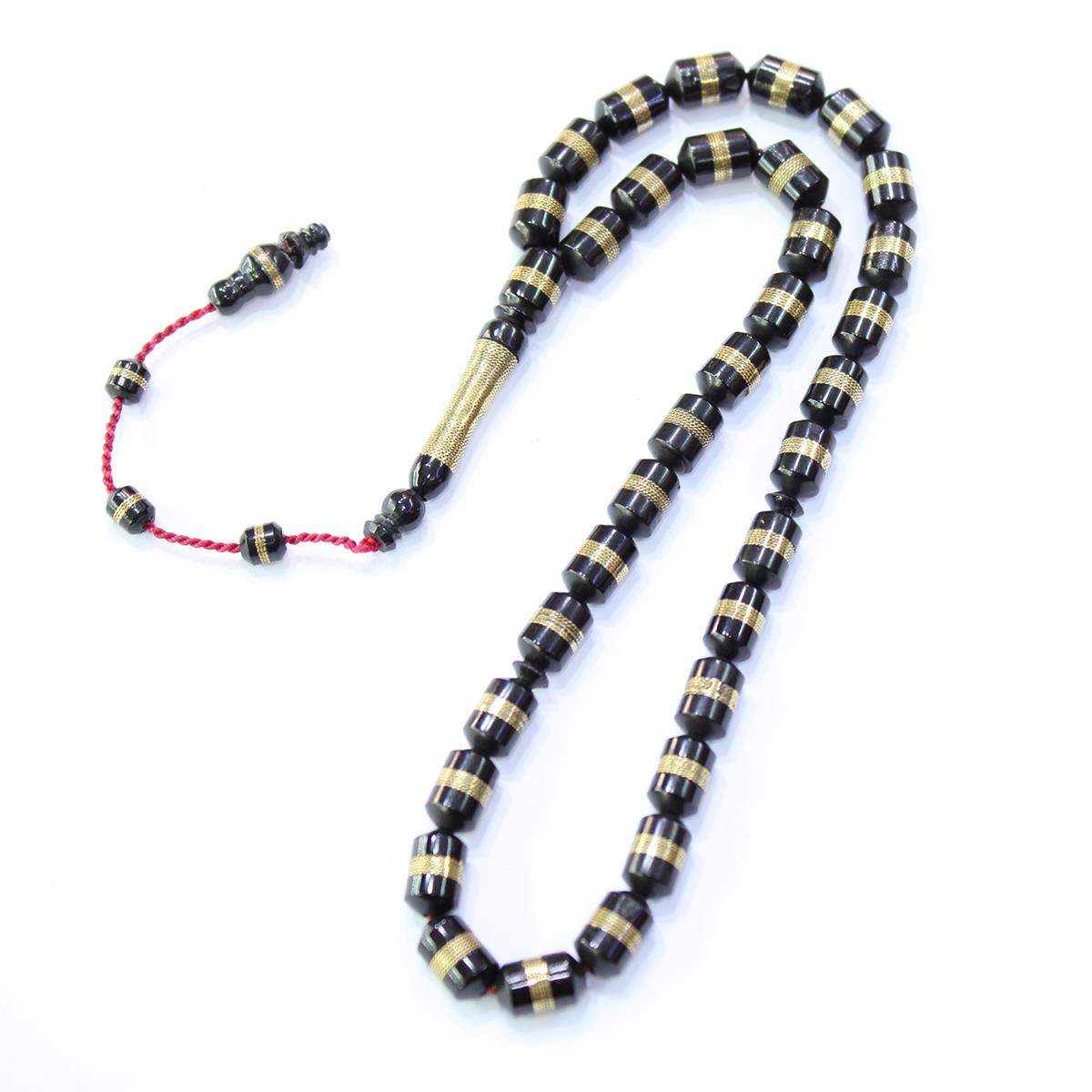 Prinç İşlemeli Siyah Kuka Tespih Kapsül Kesim 6,5*10 (mm)