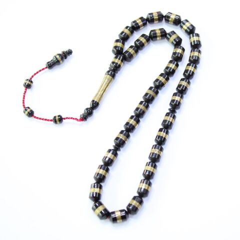 Prinç İşlemeli Siyah Kuka Tespih Kapsül Kesim 6,5*10 (mm)