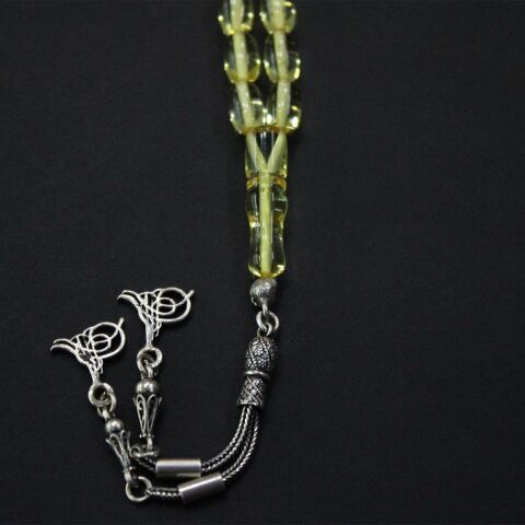 Şeffaf Kaliningrad Damla Kehribar Tespih 6*10,5 (mm)