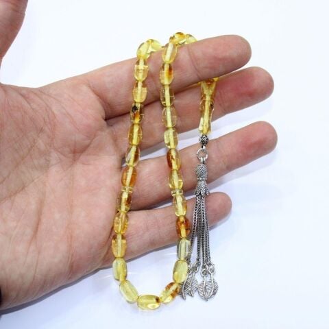 Şeffaf Kaliningrad Damla Kehribar Tespih 7*10 (mm)