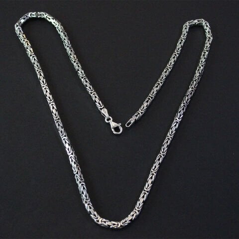 Gümüş Kral Zinciri Kolye 4 (mm)