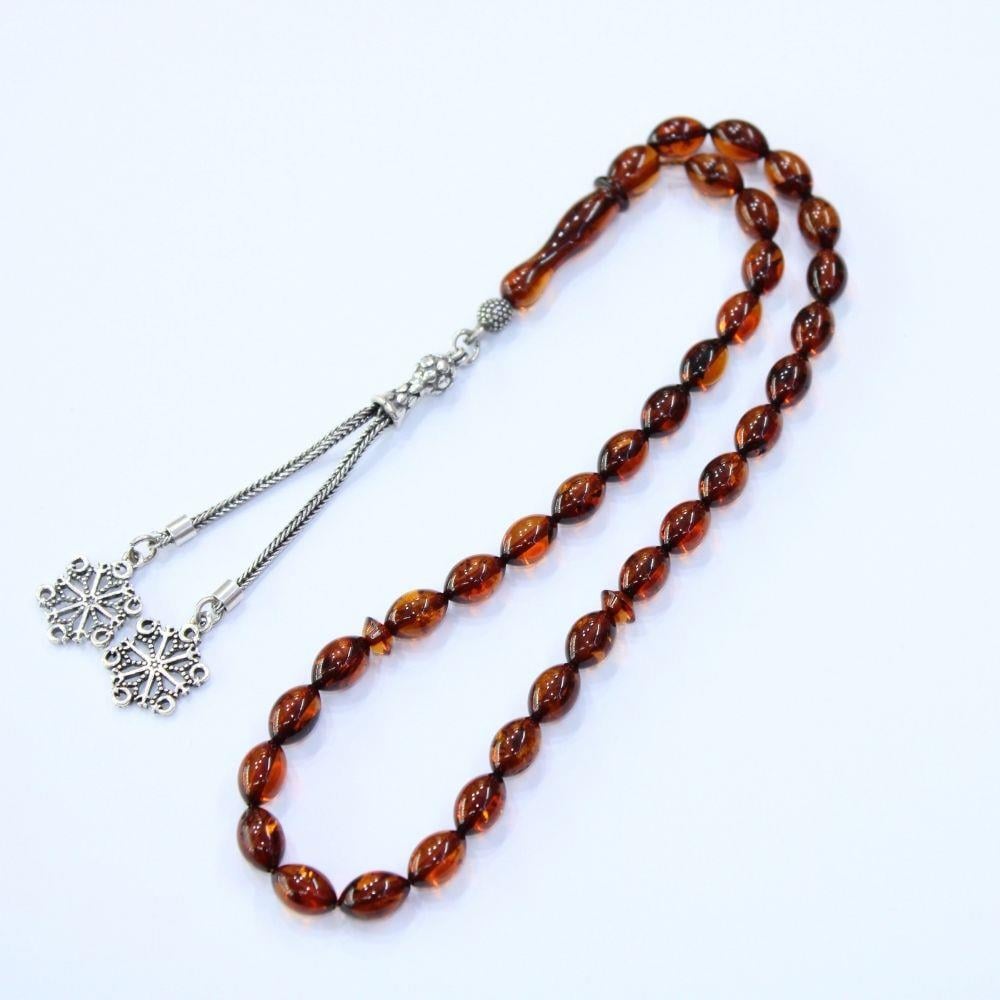 Fırınlı Kaliningrad Damla Kehribar Tespih 6*9 (mm)