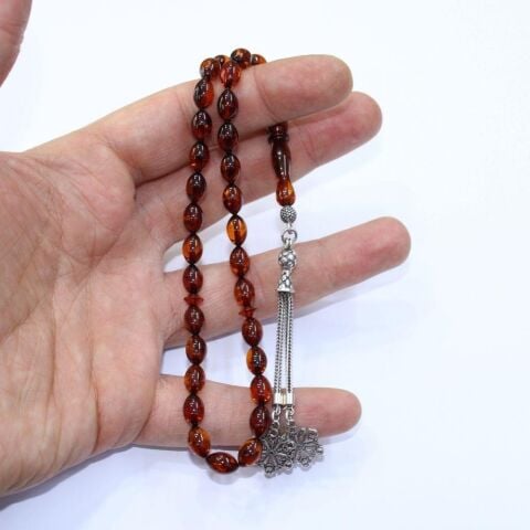 Fırınlı Kaliningrad Damla Kehribar Tespih 6*9 (mm)