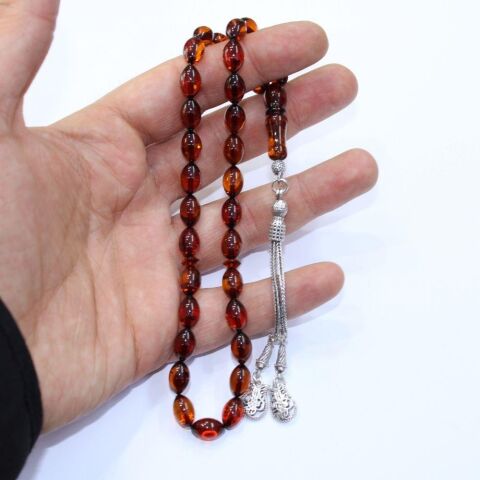 Fırınlı Kaliningrad Damla Kehribar Tespih 7*11 (mm)