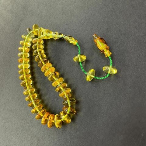 Sistemli Kaliningrad Damla Kehribar Tespih Basık Model 9*5 (mm)