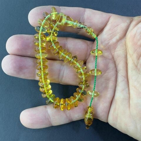 Sistemli Kaliningrad Damla Kehribar Tespih Basık Model 9*5 (mm)