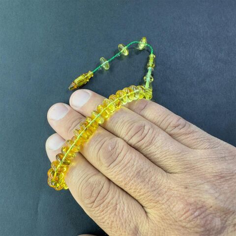 Sistemli Kaliningrad Damla Kehribar Tespih Basık Model 9*5 (mm)