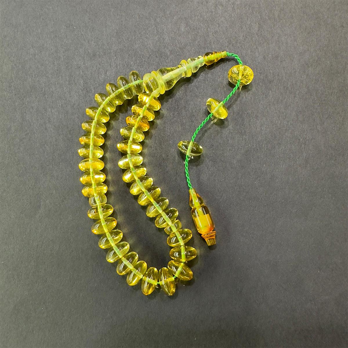 Sistemli Kaliningrad Damla Kehribar Tespih Basık Model 9:5 (mm)