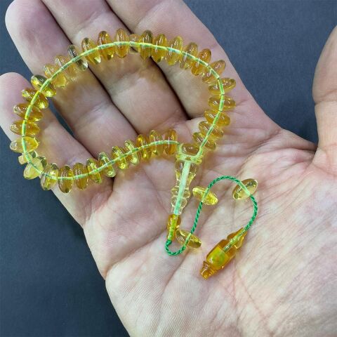 Sistemli Kaliningrad Damla Kehribar Tespih Basık Model 9:5 (mm)