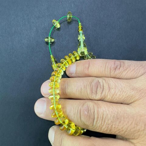 Sistemli Kaliningrad Damla Kehribar Tespih Basık Model 9:5 (mm)