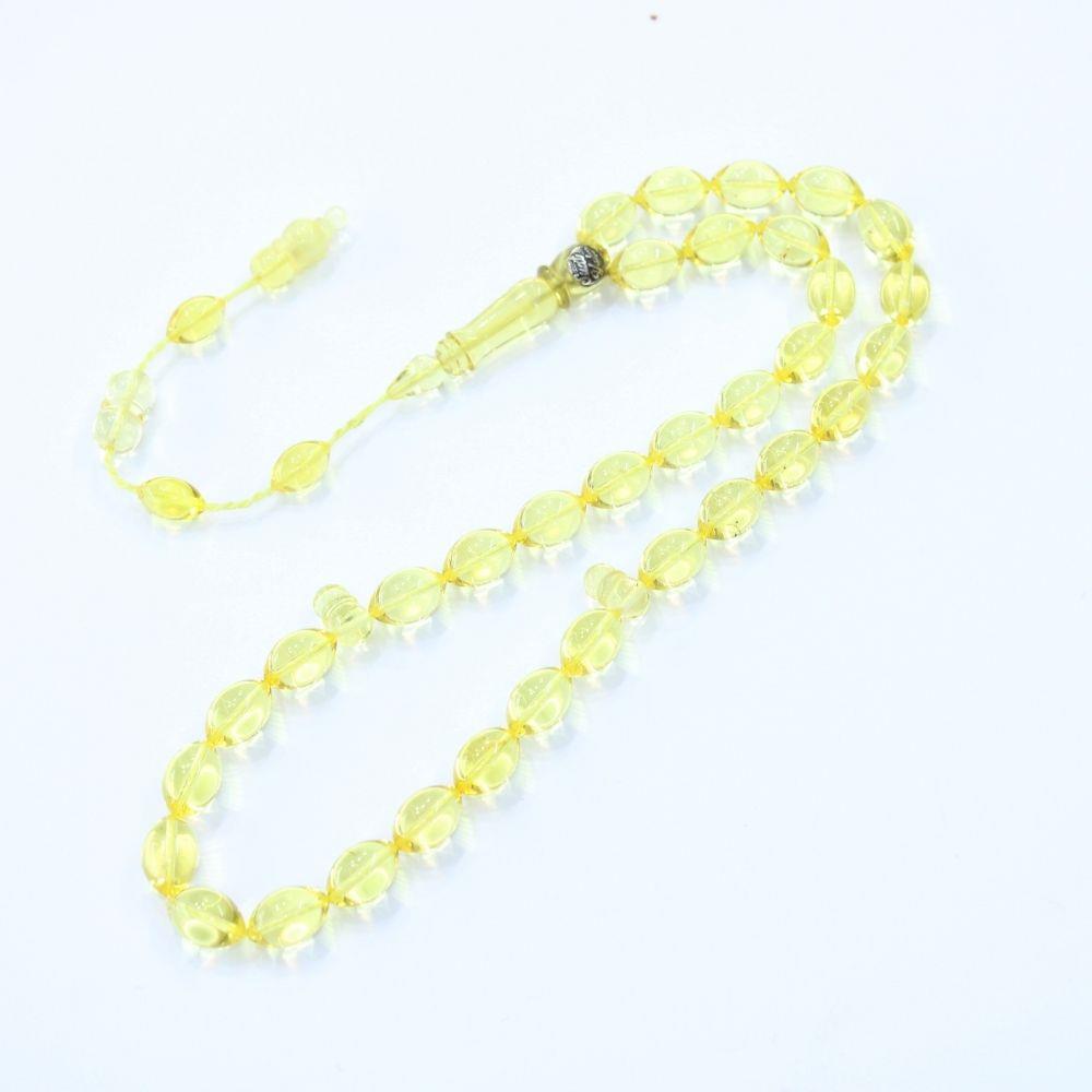 Fibo Şeffaf Kaliningrad Damla Kehribar Tespih 8*13 (mm)