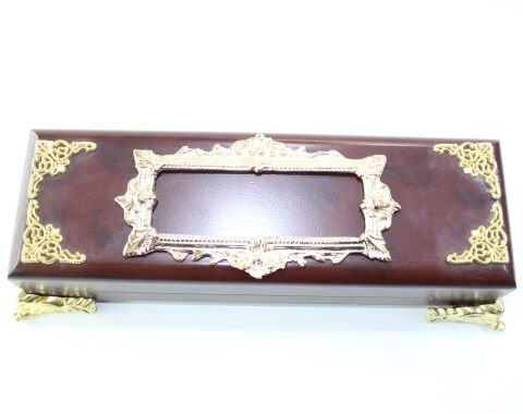 Lüks Işıklı Tespih Kutusu Dikdörtgen Model Bordo