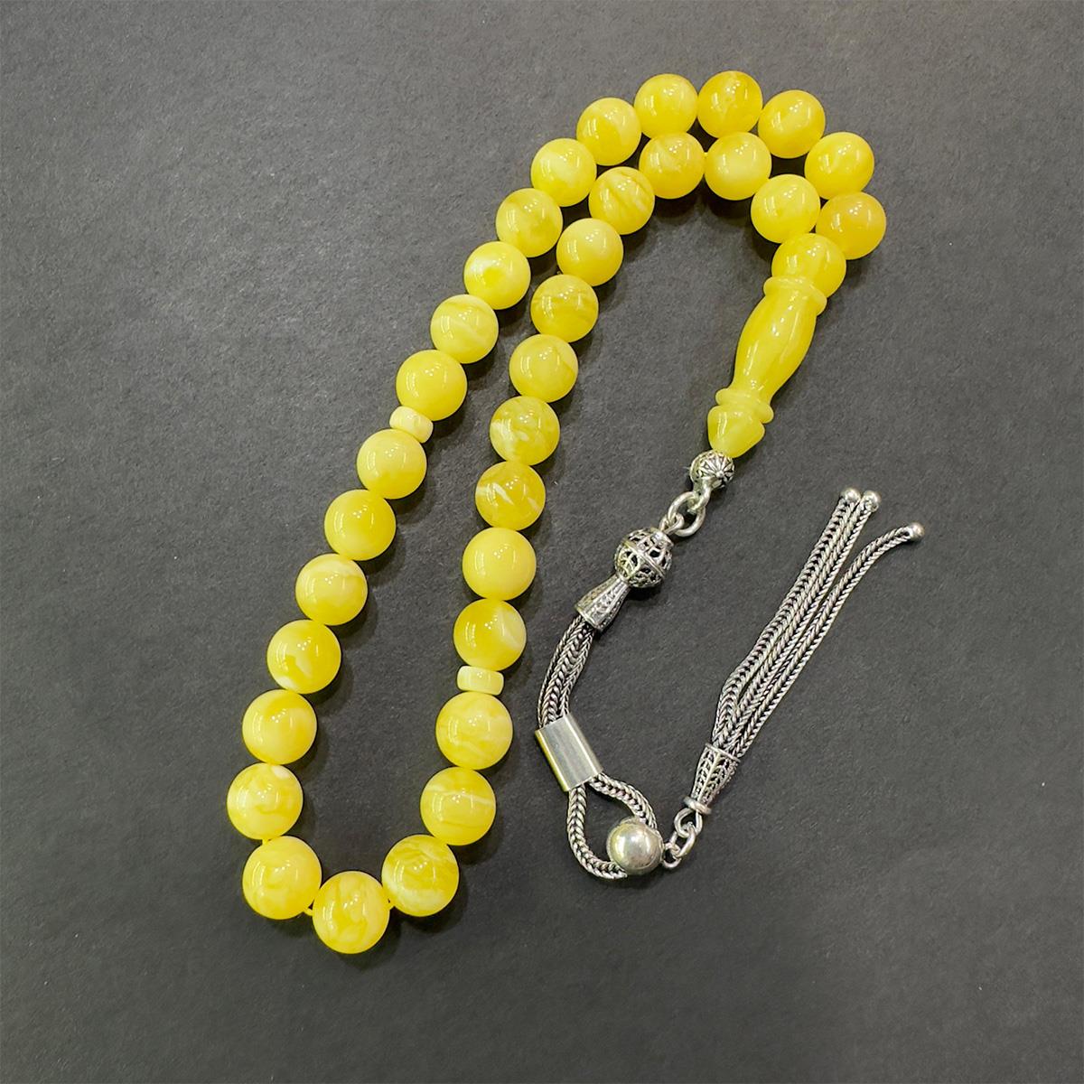 Akça Kaliningrad Damla Kehribar Küre Tespih 8 (mm)