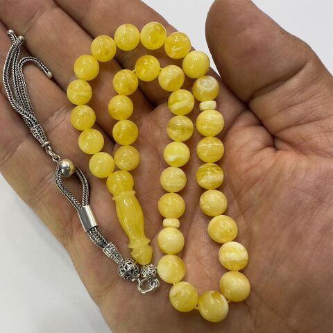 Akça Kaliningrad Damla Kehribar Küre Tespih 8 (mm)