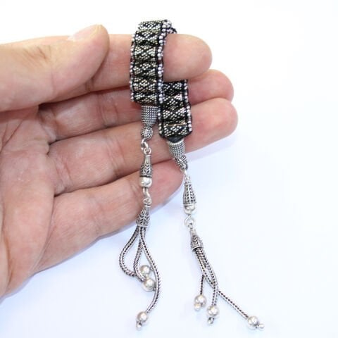 Papyon İşlemeli Zaza Oltu Taşı Tespih