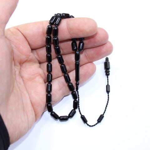 Sistemli Oltu Taşı Tespih Kapsül Kesim 5*9 (mm)