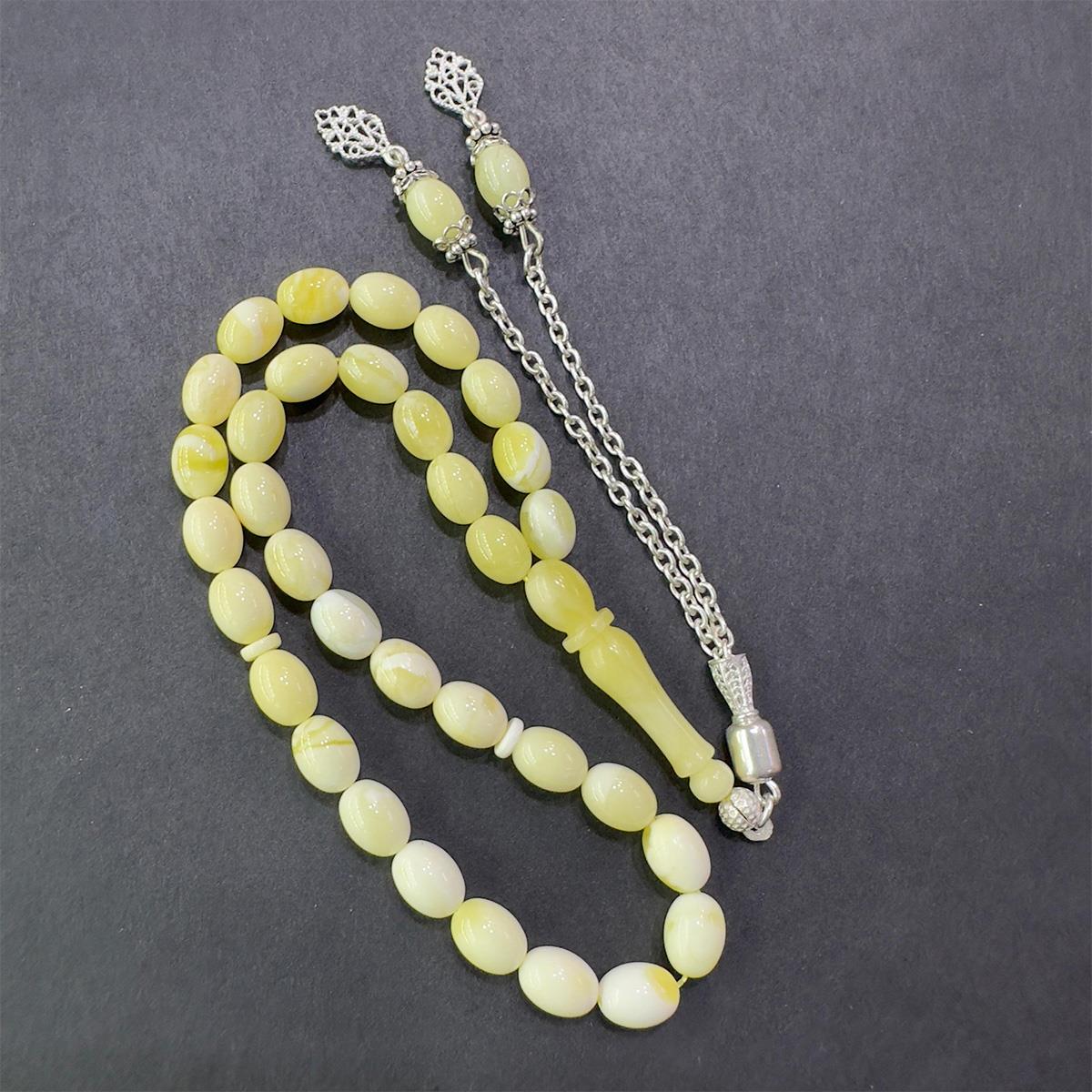 Akça Kaliningrad Damla Kehribar Tespih Beyzi Model 6*8 (mm)