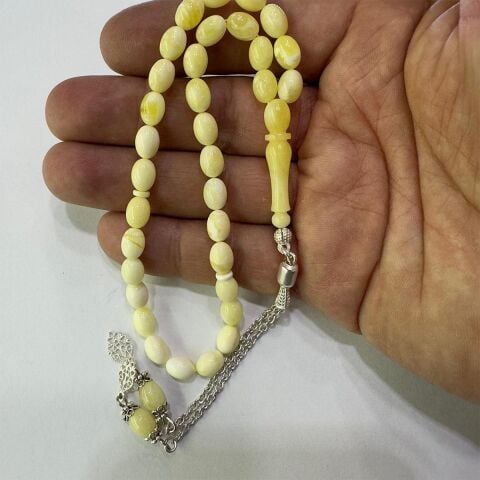 Akça Kaliningrad Damla Kehribar Tespih Beyzi Model 6*8 (mm)