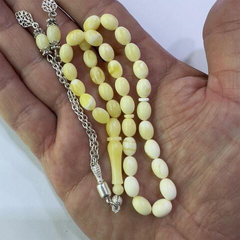 Akça Kaliningrad Damla Kehribar Tespih Beyzi Model 6*8 (mm)