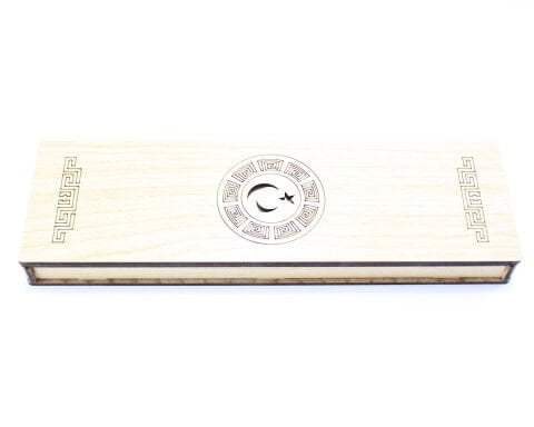 Ay Yıldız Ahşap Tespih Kutusu Dikdörtgen Model