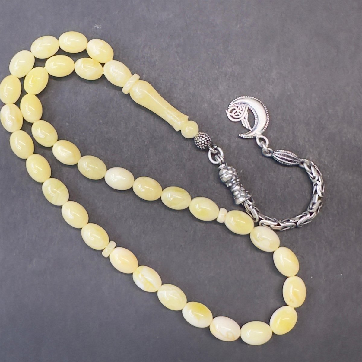 Akça Kaliningrad Damla Kehribar Tespih 6*8 (mm)-1