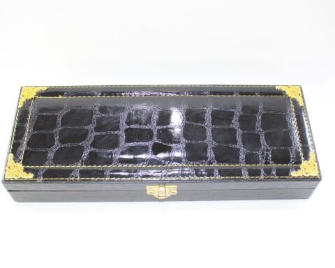 Deri Parlak Siyah Büyük Boy Tespih Kutusu