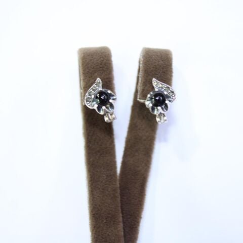 Gümüş Markazit Oltu Taşı Küpe Model No - 66