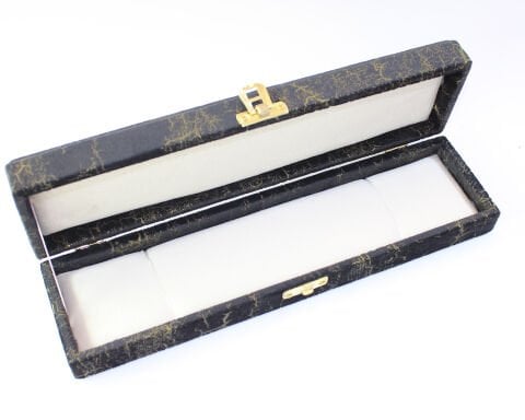 Premium Süet Kaplama Tespih Kutusu Siyah