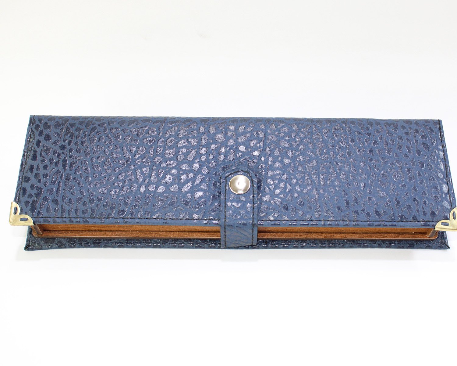 Lacivert Deri & Ahşap Tespih Kutusu