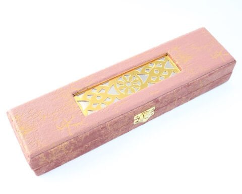 Premium Süet Kaplama Tespih Kutusu Toz Pembe