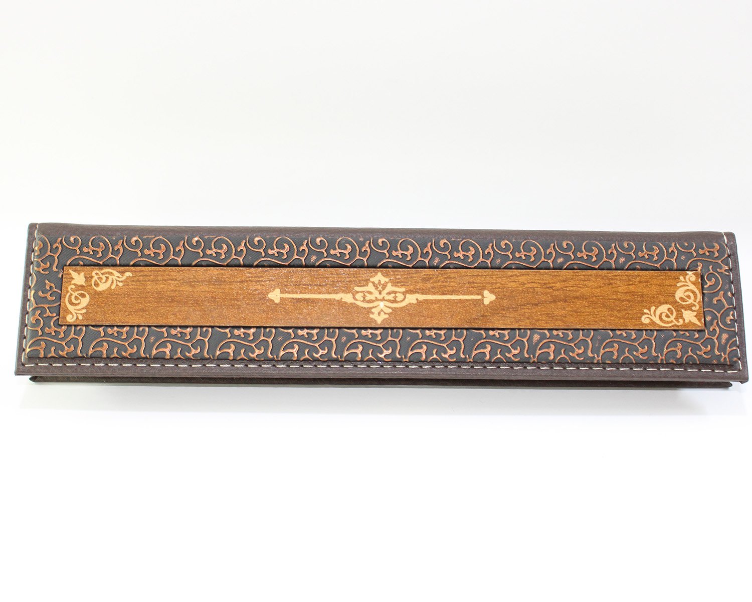 Deri & Ahşap Tespih Kutusu Koyu Kahve