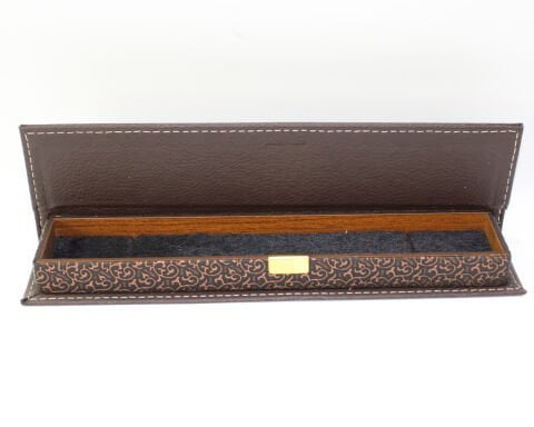 Deri & Ahşap Tespih Kutusu Koyu Kahve