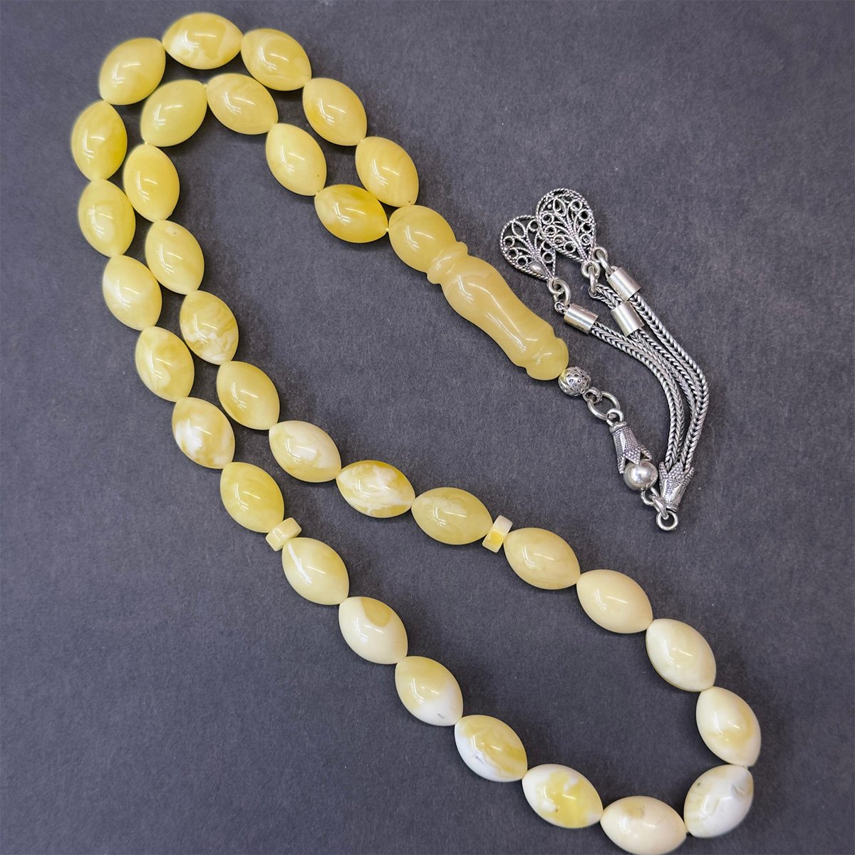 Akça Kaliningrad Damla Kehribar Tespih 8*12 (mm)