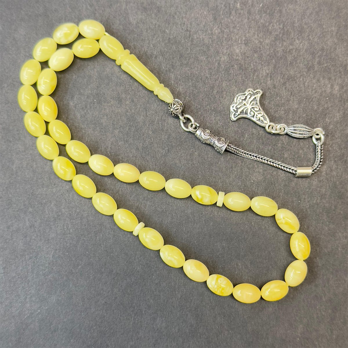 Kaliningrad Damla Kehribar Beyzi Tespih 5,5*8 (mm)-3