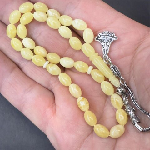 Kaliningrad Damla Kehribar Beyzi Tespih 5,5*8 (mm)-3