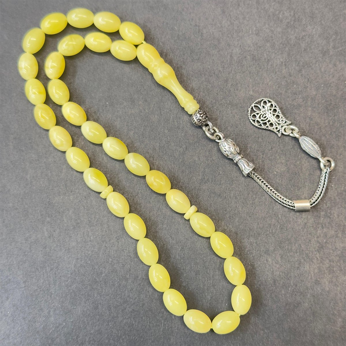 Kaliningrad Damla Kehribar Beyzi Tespih 5,5*8 (mm)-4