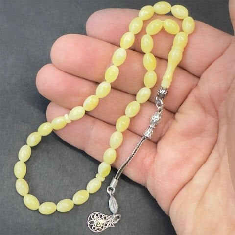 Kaliningrad Damla Kehribar Beyzi Tespih 5,5*8 (mm)-4