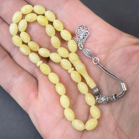 Kaliningrad Damla Kehribar Beyzi Tespih 5,5*8 (mm)-4