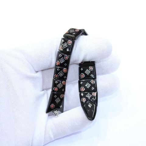 Mercan Baklava İşlemeli Balık Oltu Taşı Tespih