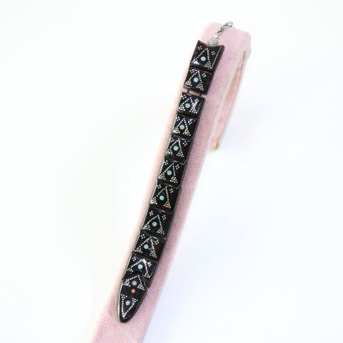 Firuze İşlemeli Balık Oltu Taşı Tespih