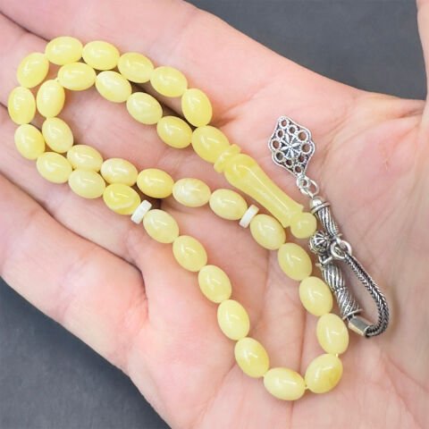 Kaliningrad Damla Kehribar Badem Tespih 6*8 (mm)-1